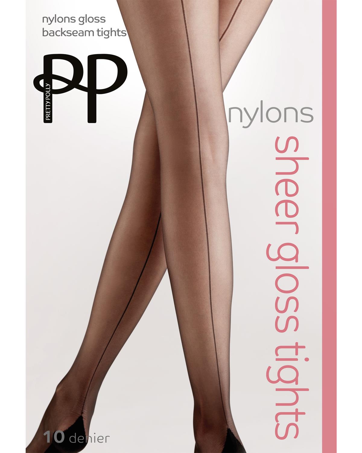 Pretty Polly Womens Sheer Gloss Backseam Tights