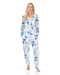 La Marquise Womens 'Berry & Blue' Long Sleeve Pyjamas