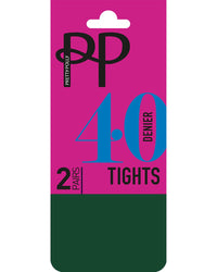 Pretty Polly Womens 2 Pack 40 Denier Tights
