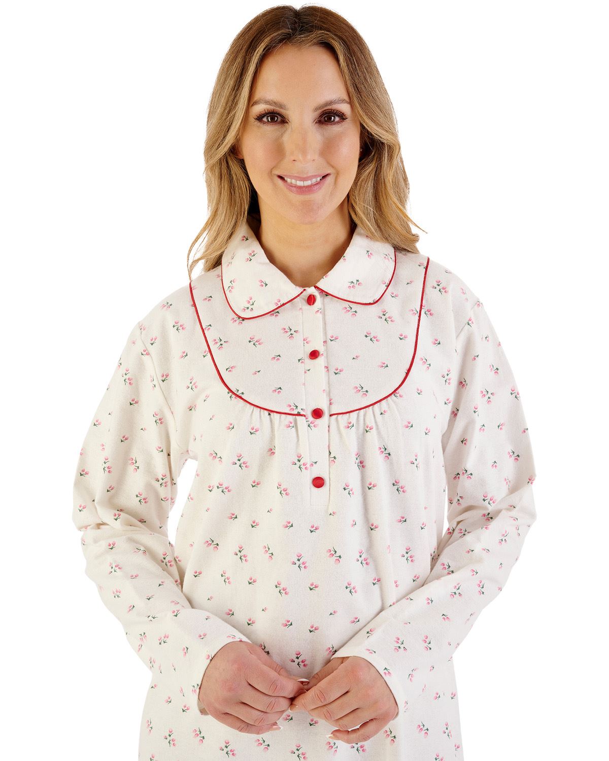 Slenderella Womens Floral Printed Flannel 51" Woven Nightdress