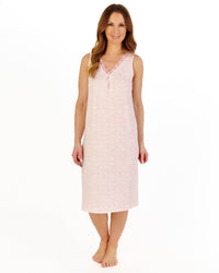 Gaspe Womens Supersoft Leopard Print 38" Sleeveless Nightdress