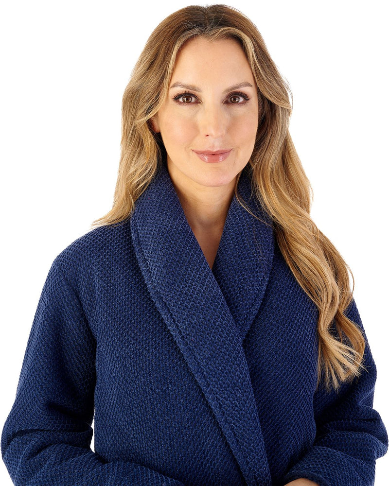 Slenderella Womens Soft Waffle 46" Shawl Collar Wrap