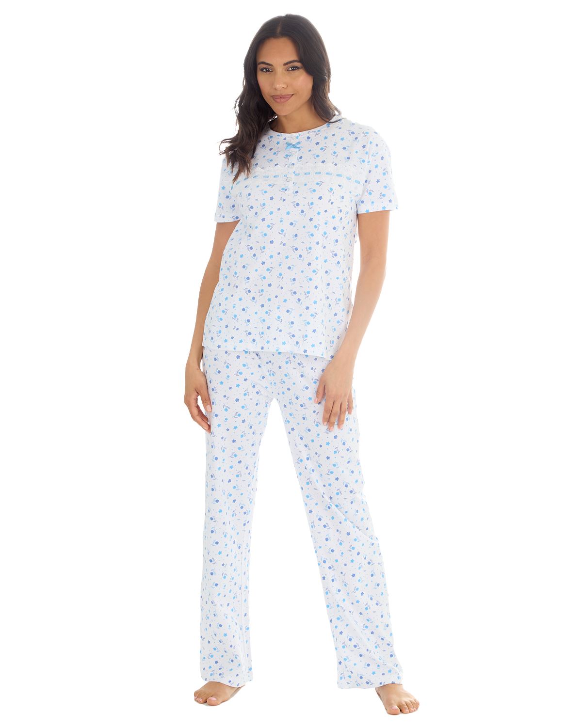 Cottonique Womens Jersey Cotton Floral Pyjamas