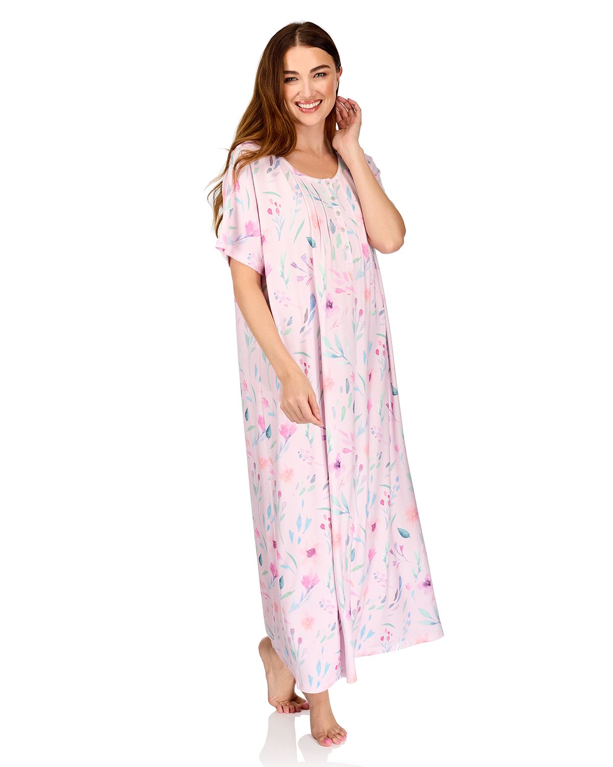 La Marquise Womens 'Watercolours' 43" & 50" Short Sleeve Nightie