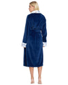 La Marquise Womens 'Blue Leopard' Supersoft Shawl Collar Robe