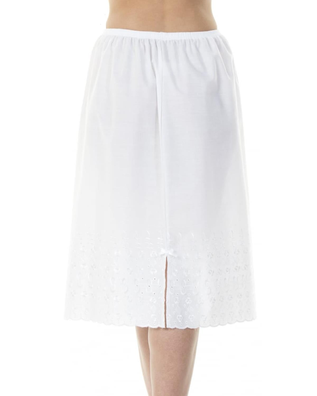 La Marquise Womens White Embroidered Hem Underskirt