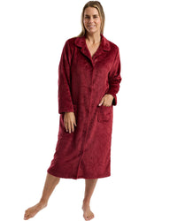 Marlon Womens Swirl Fleece Button Housecoat