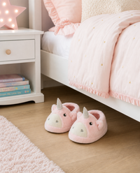 Girls Pink Unicorn Slippers