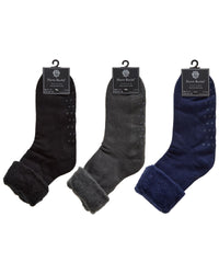 Pierre Roche Mens 3 Pack Cosy Bed Socks