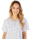 Slenderella Womens Ditsy Print 42" Short Sleeve Jersey Nightdress