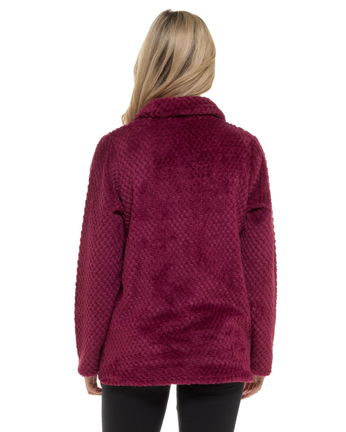 Slumber Hut Womens Waffle Fleece Zip Bed Jacket