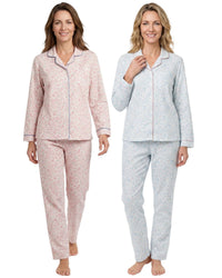 Marlon Womens 100% Cotton Wincyette Button Pyjamas