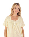 Slenderella Womens 42" Dobby Dot Short Sleeve 100% Cotton Nightie