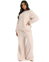 Loungeable Womens Borg Jumper & Wide Leg Lounge Set
