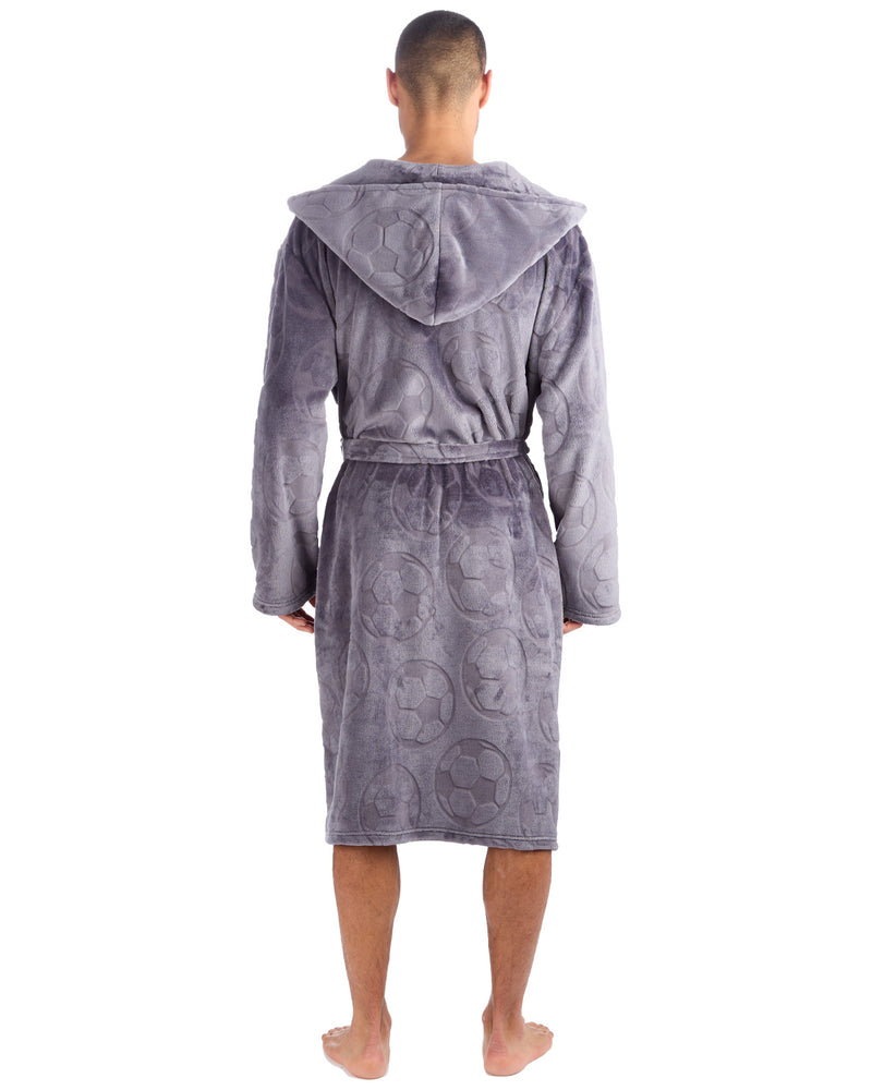 Huggable Mens Embossed Football Hooded Robe