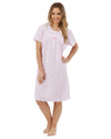 Marlon Womens Coastal Stripe Seersucker 40" Short Sleeve Nightie
