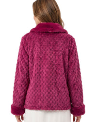 Marlon Womens Faux Fur Puff Fleece Zip Bedjacket