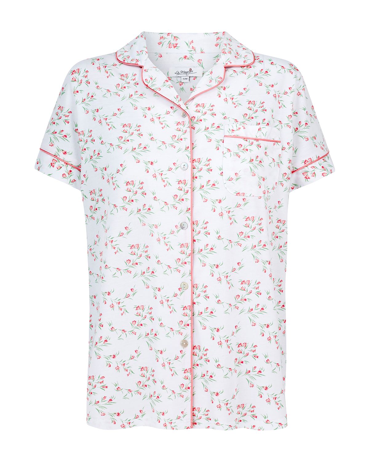 La Marquise Womens 'Moonlit Tulip' Short Sleeve Button Pyjamas