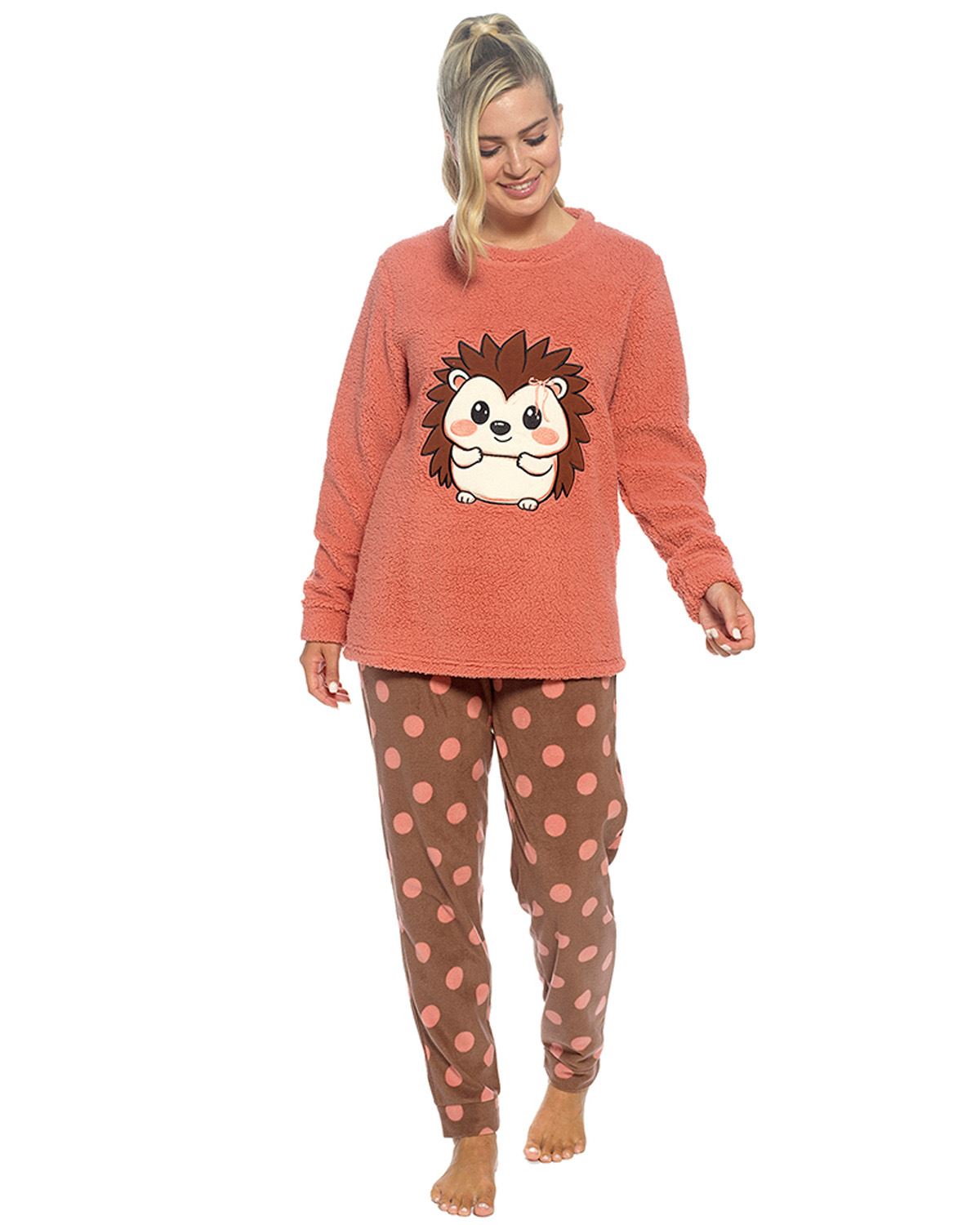 Foxbury Womens Winter Fleece Pyjama Set