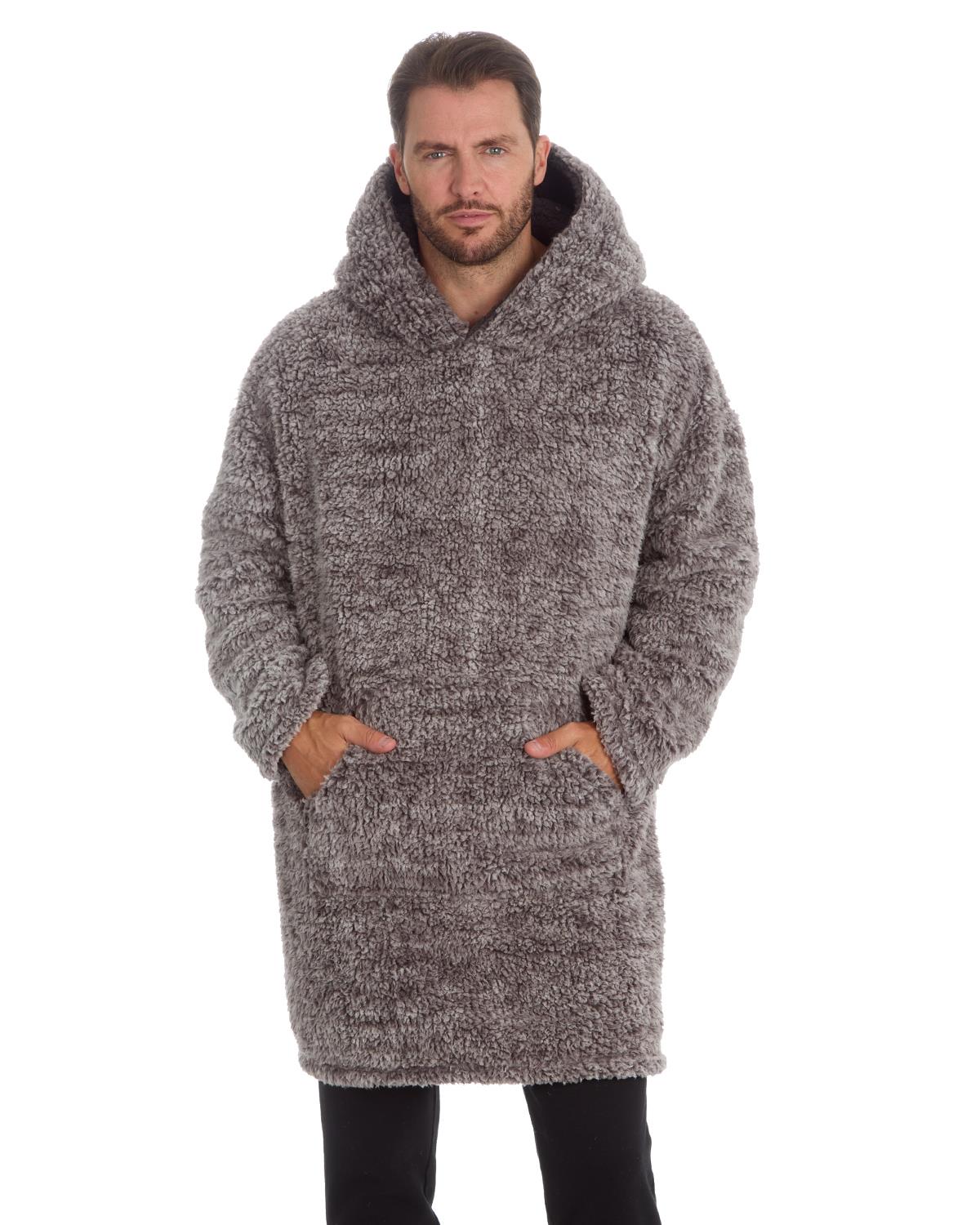 Huggable Mens Sherpa Fleece Oversized Blanket Hoodie – Slumber Hut