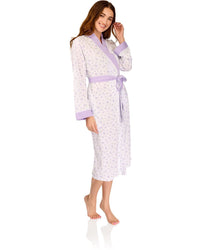 La Marquise Womens 'Vintage Blossoms' Long Sleeve Wrap Robe