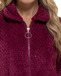 Slumber Hut Womens Waffle Fleece Zip Bed Jacket