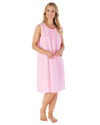 Slenderella Womens 40" Floral Gingham Sleeveless Nightie