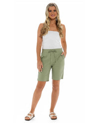 Indigo Roc Womens Linen Longer Length Shorts