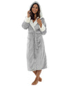 Womens Polished Fleece Sherpa Trim Dressing Gown