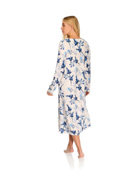 La Marquise Womens 'Berry & Blue' 43" & 50" Long Sleeve Jersey Nightie