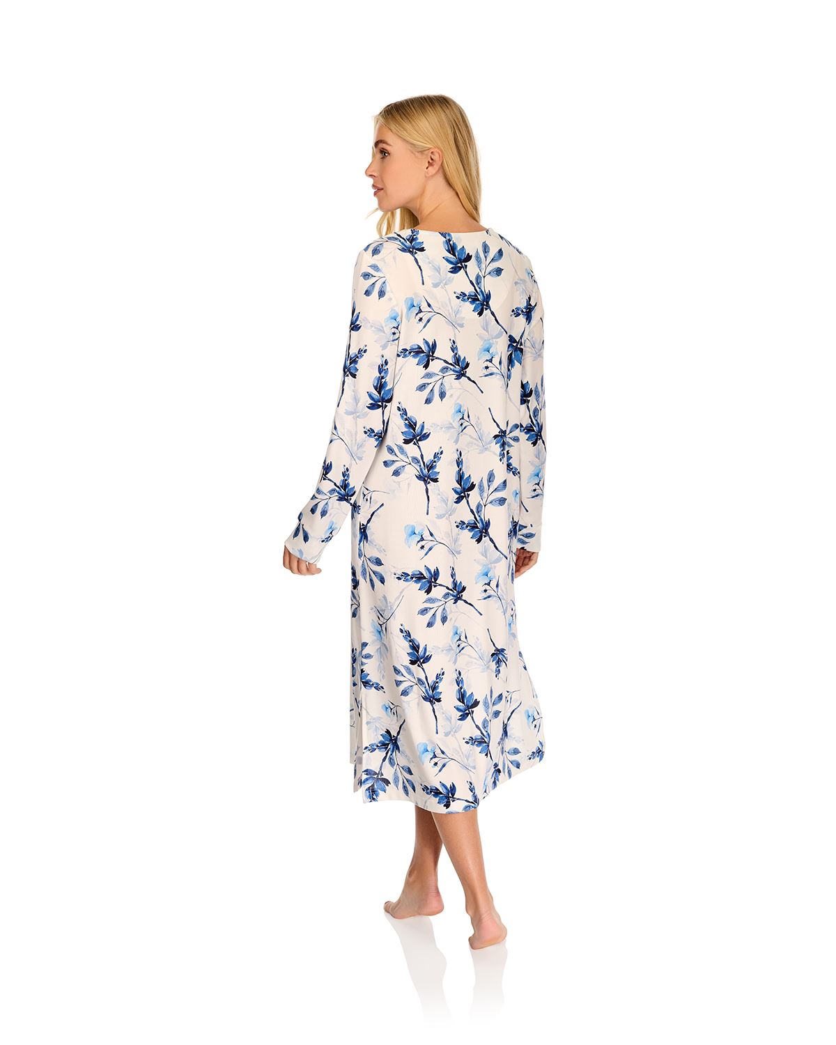 La Marquise Womens 'Berry & Blue' 43" & 50" Long Sleeve Jersey Nightie