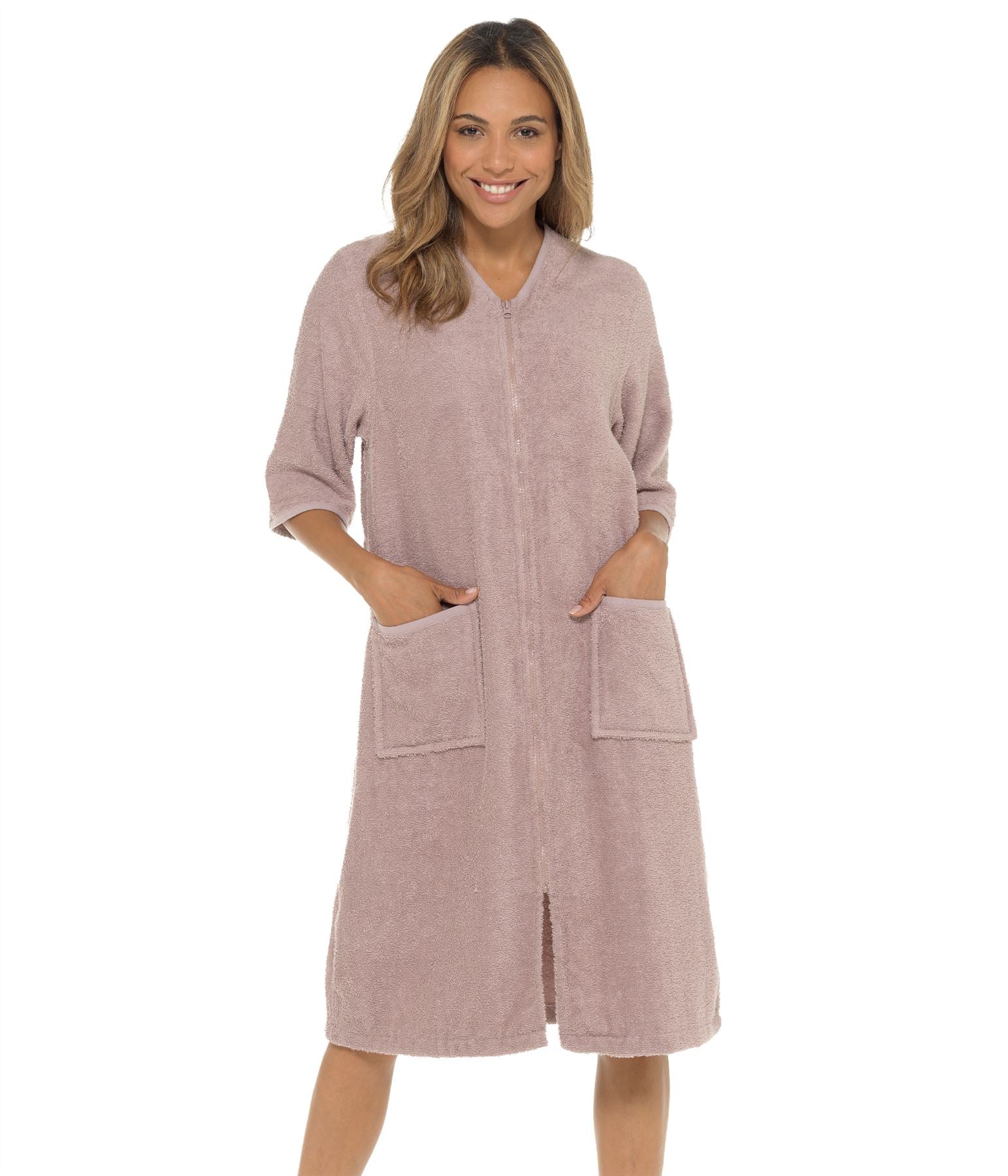 Undercover Womens Zip Up Towelling Dressing Gown Slumber Hut