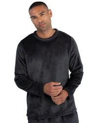 Cargo Bay Mens Ribbed Stripe Fleece Lounge Set