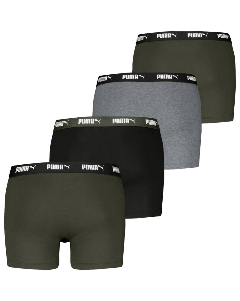 Puma Mens 4 Pack Everyday Cotton Stretch Boxers with Logo Waist Band