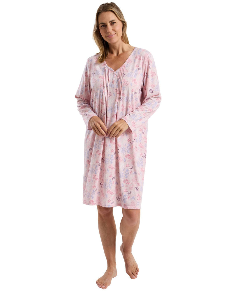 Marlon Womens Autumn Leaf Jersey Nightdress
