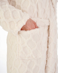 Slenderella Womens Textured Fleece Wrap Dressing Gown