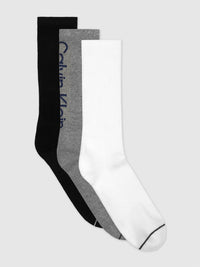 Calvin Klein Mens 3 Pack Cushion Crew Plain Socks
