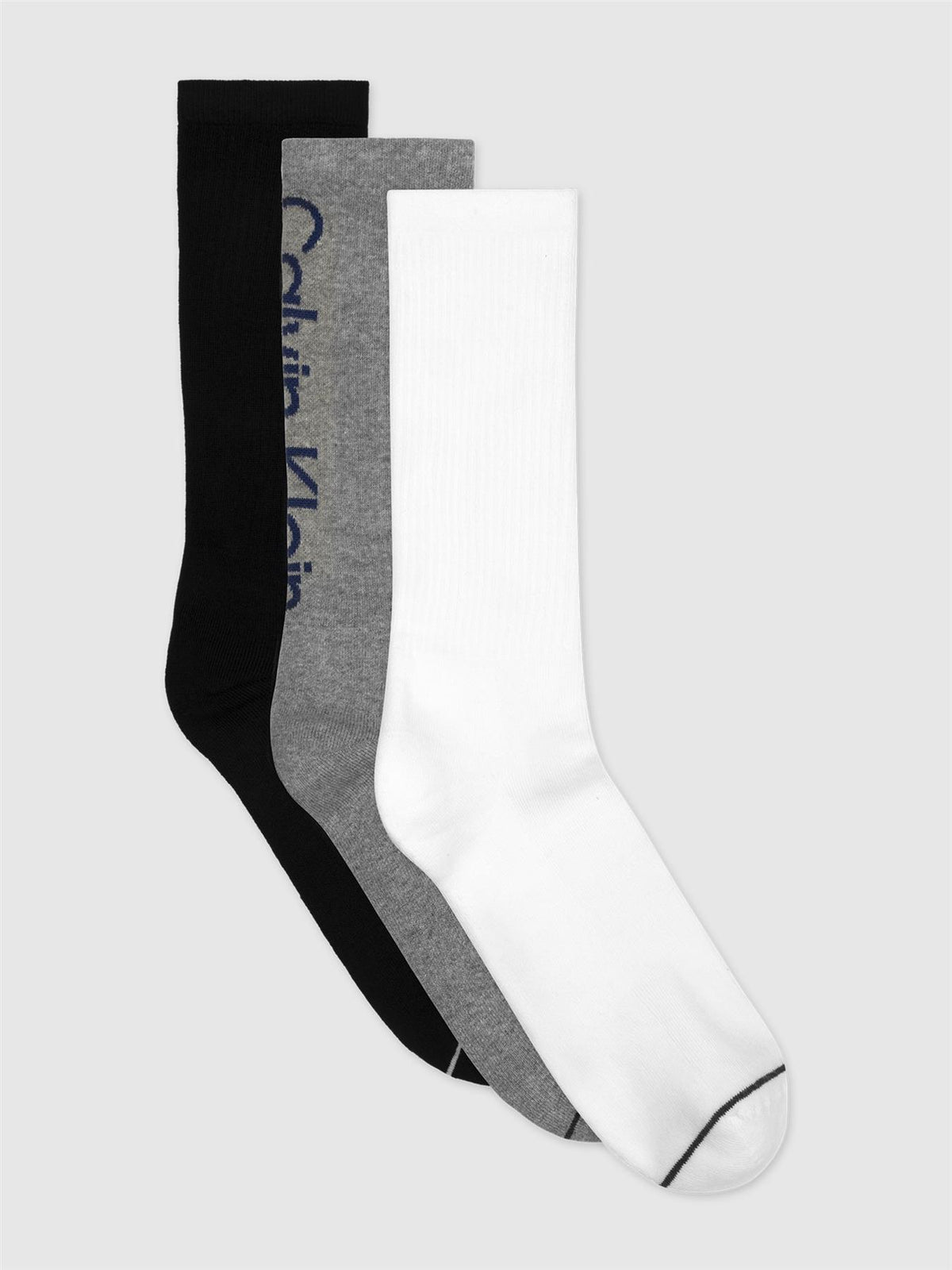 Calvin Klein Mens 3 Pack Cushion Crew Plain Socks