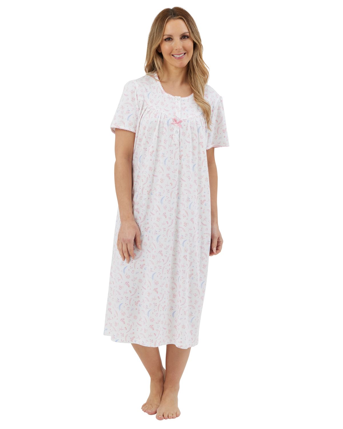 Marlon Womens Harvest Floral 45" Short Sleeve Nightie
