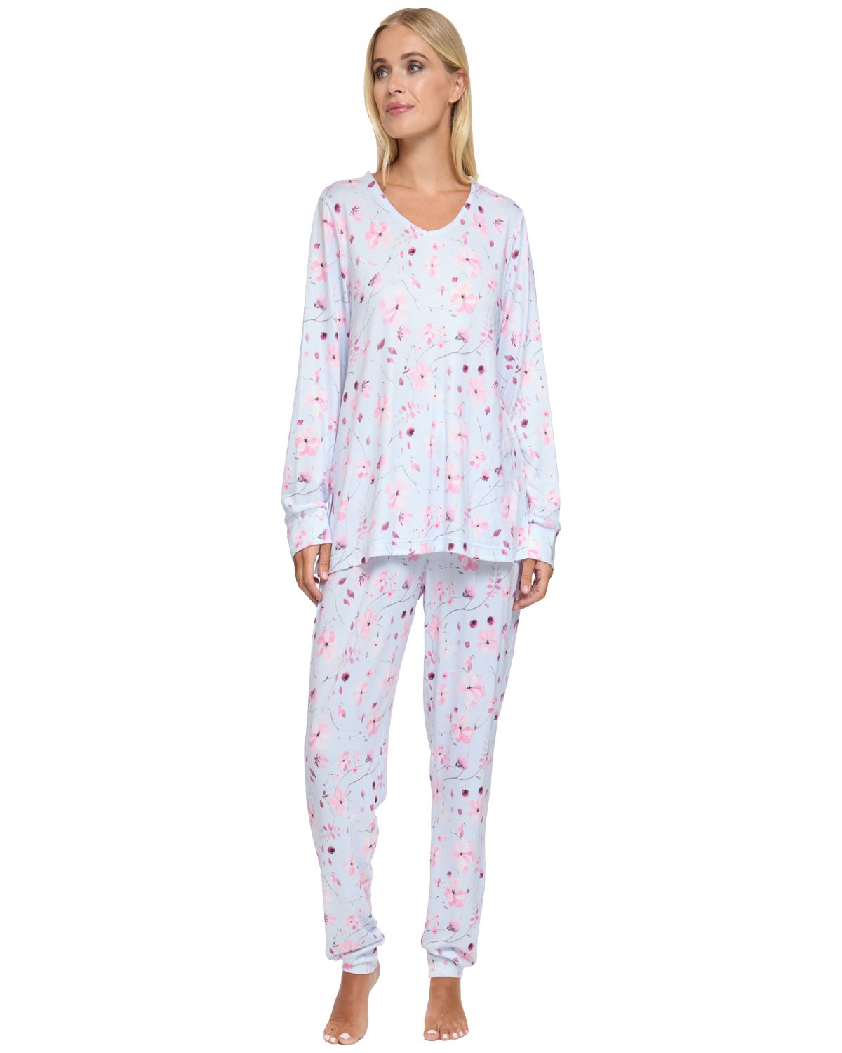La Marquise Womens 'Floral Reflections' Long Sleeve Pyjamas