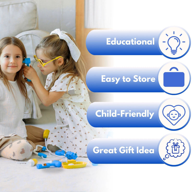 Kids Pretend Play Set Doctor Kit OR Tool Kit in Carry Case, Role Play Toy