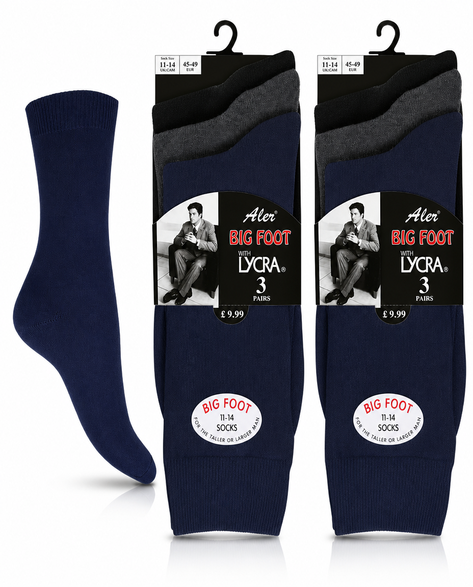 6 Pairs Mens Big Foot Dress Socks