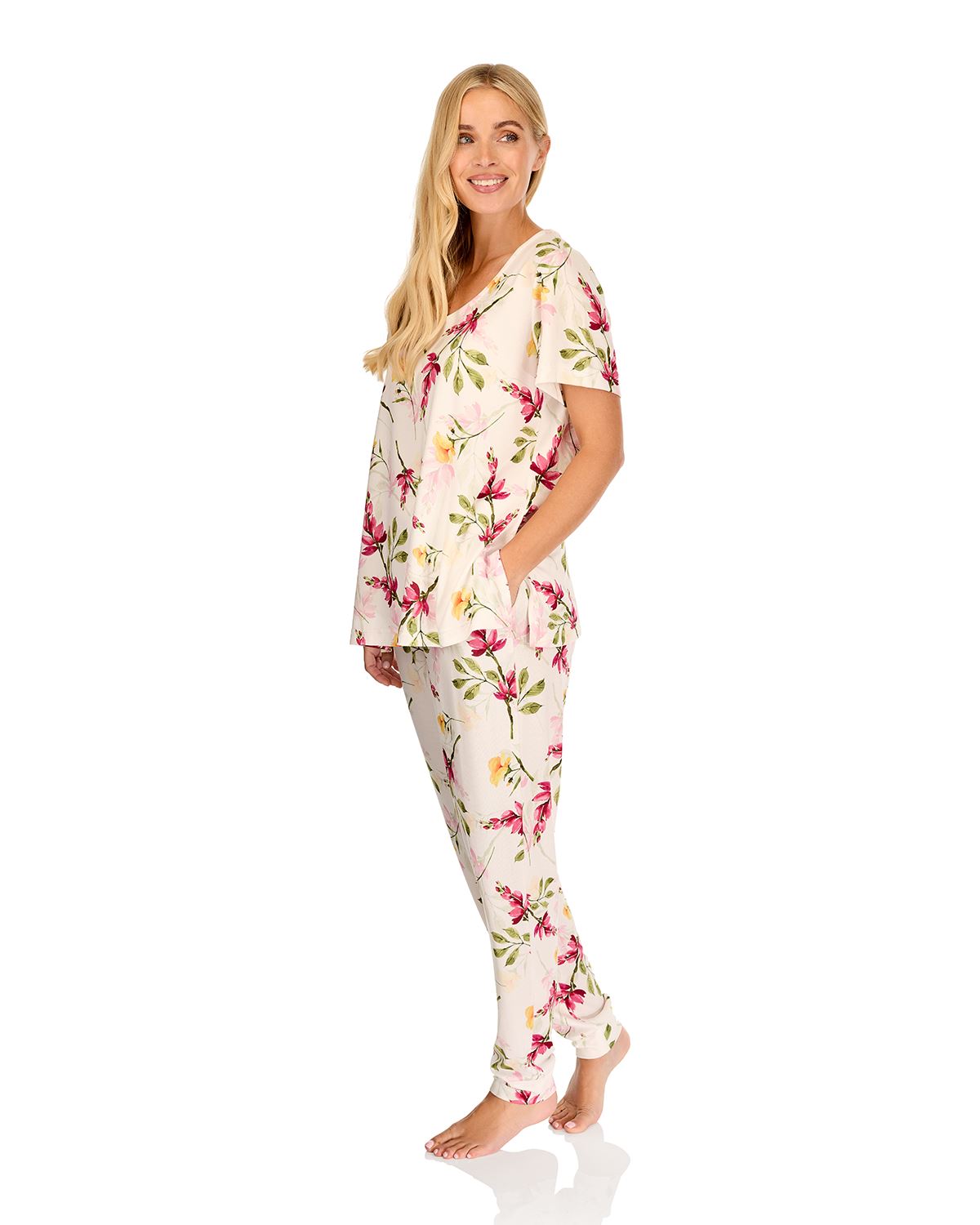 La Marquise Womens 'Berry & Blue' Short Sleeve Pyjamas