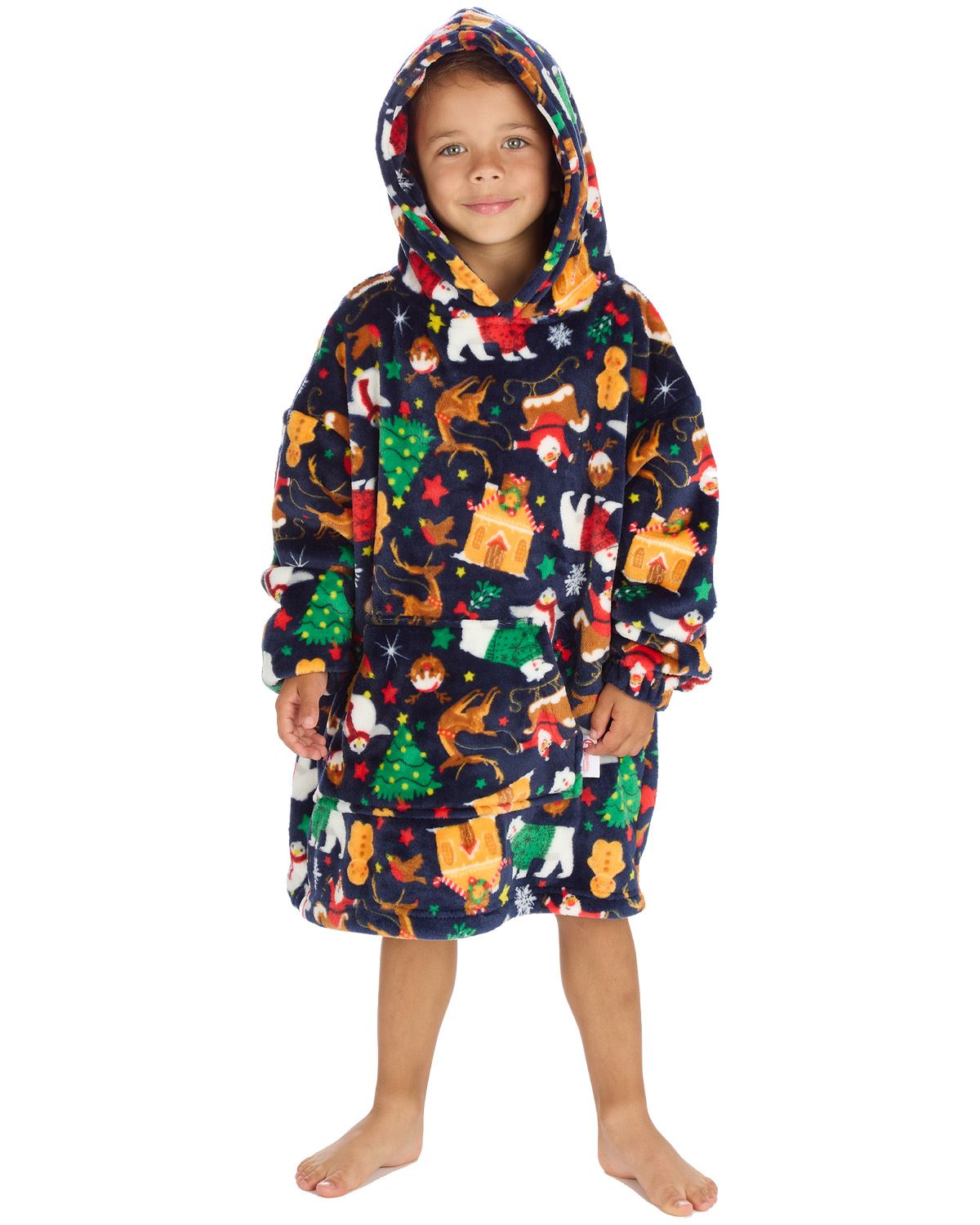 Huggable Unisex Christmas Print Oversized Hoodie