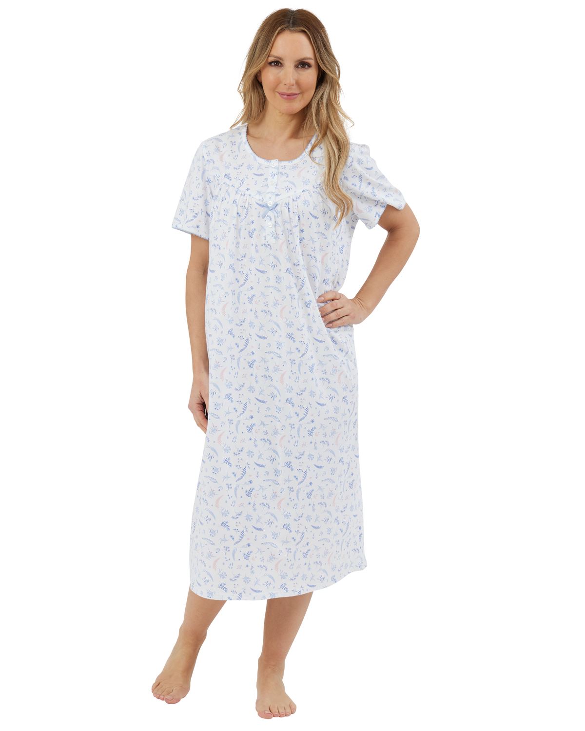 Marlon Womens Harvest Floral 45" Short Sleeve Nightie