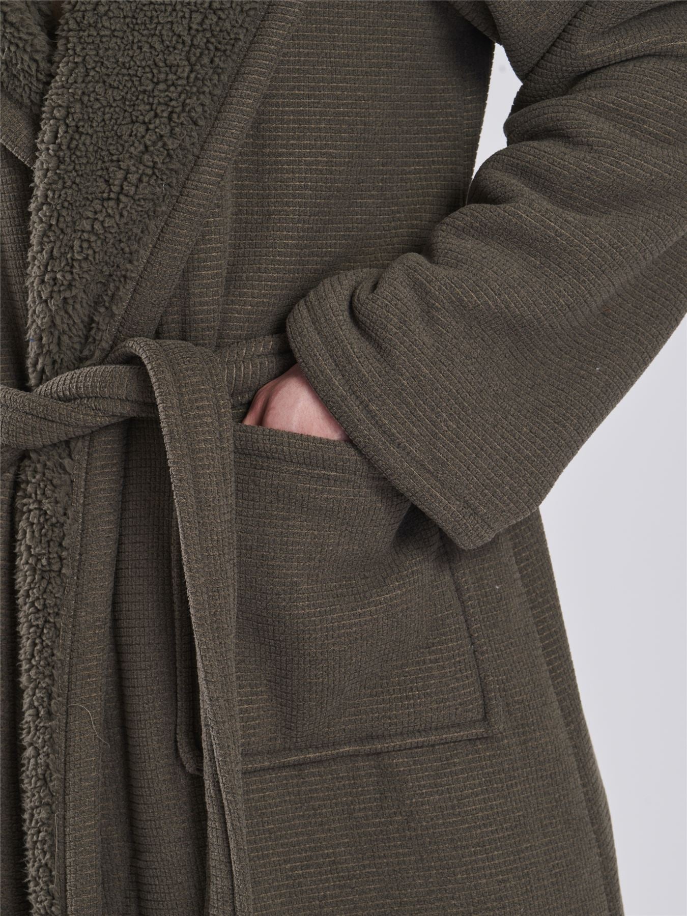 Loungeable Mens Fleece Lined Waffle Dressing Gown