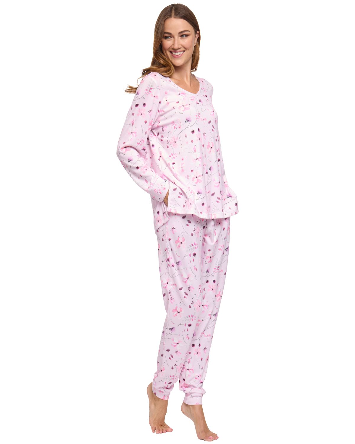 La Marquise Womens 'Floral Reflections' Long Sleeve Pyjamas