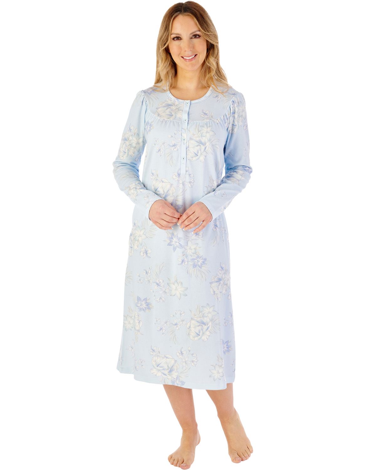 Slenderella Womens Large Floral Interlock 43" Jersey Nightdress