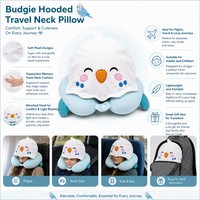 Hoodeazzz Adoramals Plush Memory Foam Travel Pillow & Hood