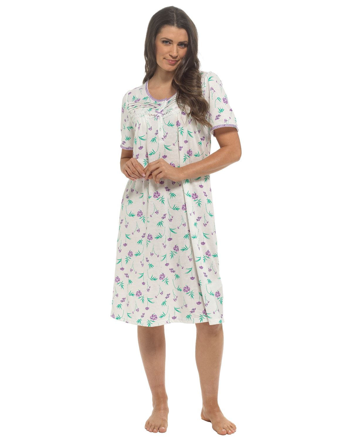 Slumber Hut Womens Short Sleeve Floral Nightie